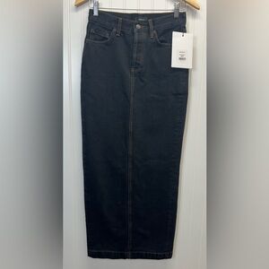 NWT Wardrobe.NYC Denim Column Skirt Black‎ Maxi Sz 23